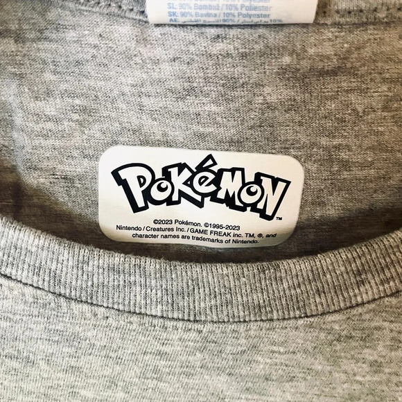NWT Pokémon women’s short sleeve character graphic tee shirt Nintendo SZ S gray - Picture 6 of 8